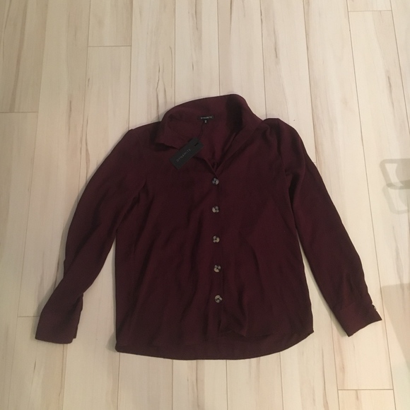Dynamite Burgundy Button up blouse - Picture 1 of 4